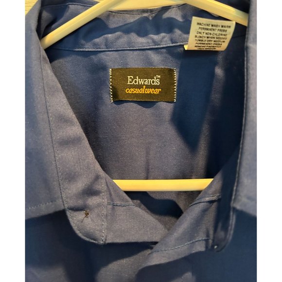 Edwards Casualwear Work Shirt XL NEW Short Sleeve, Dark Blue, Epaulets - Picture 4 of 5